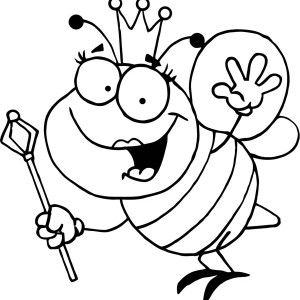 Bumblebee, Bumblebee Queen With Royal Sceptre Coloring Page 300x300 Bumblebee, Bumblebee Queen With Royal Sceptre Coloring Page