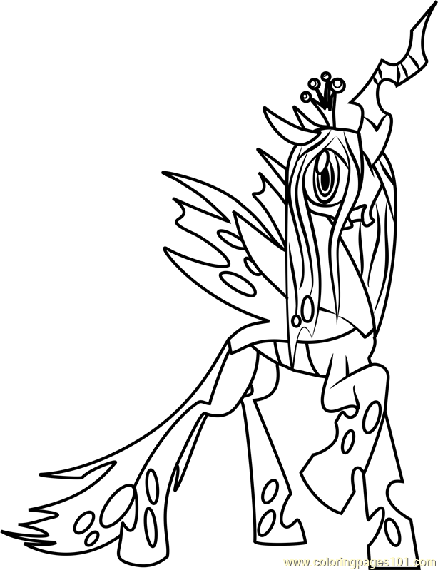 Queen Chrysalis Coloring Page 614x799 Queen Chrysalis Coloring Page