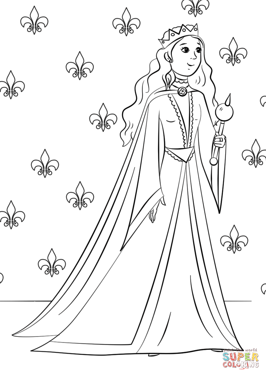 849x1200 Gorgeous Queen Coloring Page Free Printable Pages Best