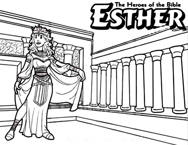 600x464 Queen Esther The Bible Heroes Coloring Page