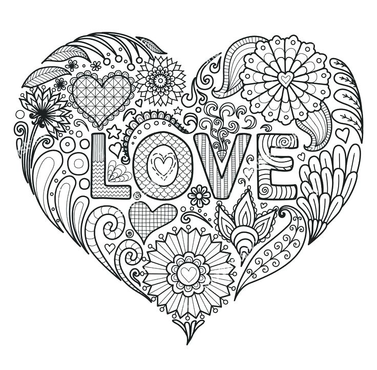 736x721 Coloring Page Of Heart Hearts Coloring Page Printable Coloring