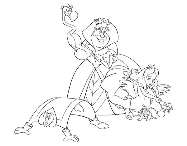 600x468 Card Soldier And Queen Of Heart And Alice In Alice In Wonderland