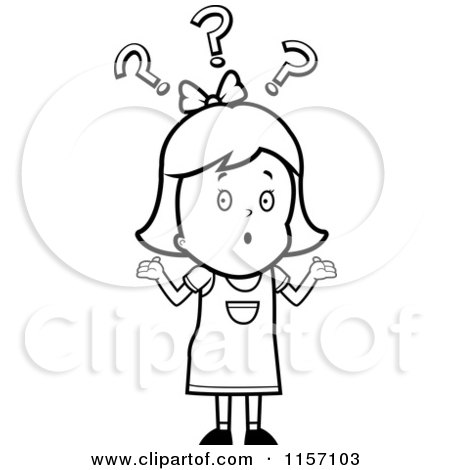 450x470 Cartoon Clipart Of A Black And White Confused Girl Shrugging Under
