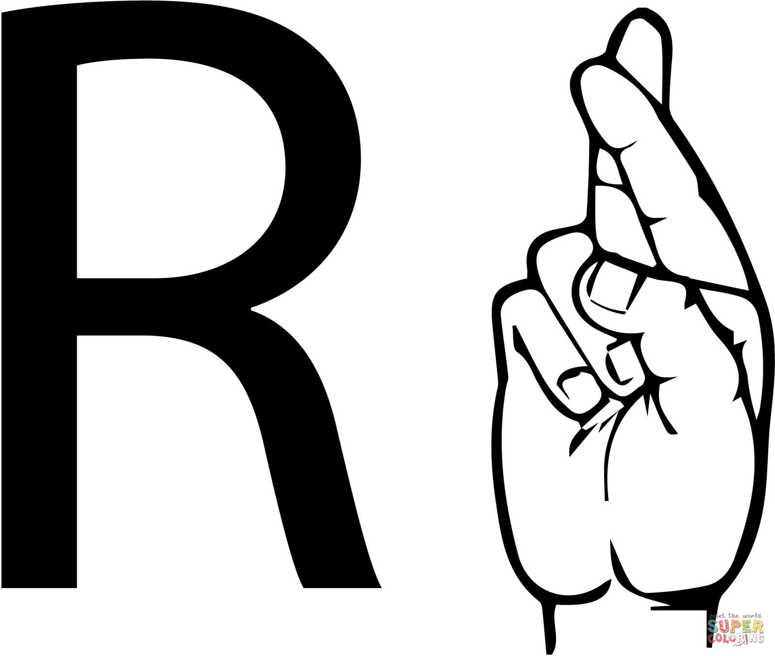 1596x1352 Coloring Pages Of Question Mark Fresh Asl Sign Language Letter R