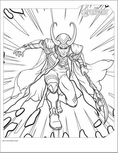 410x532 Avengers Loki Coloring Page Coloring Amp Printables
