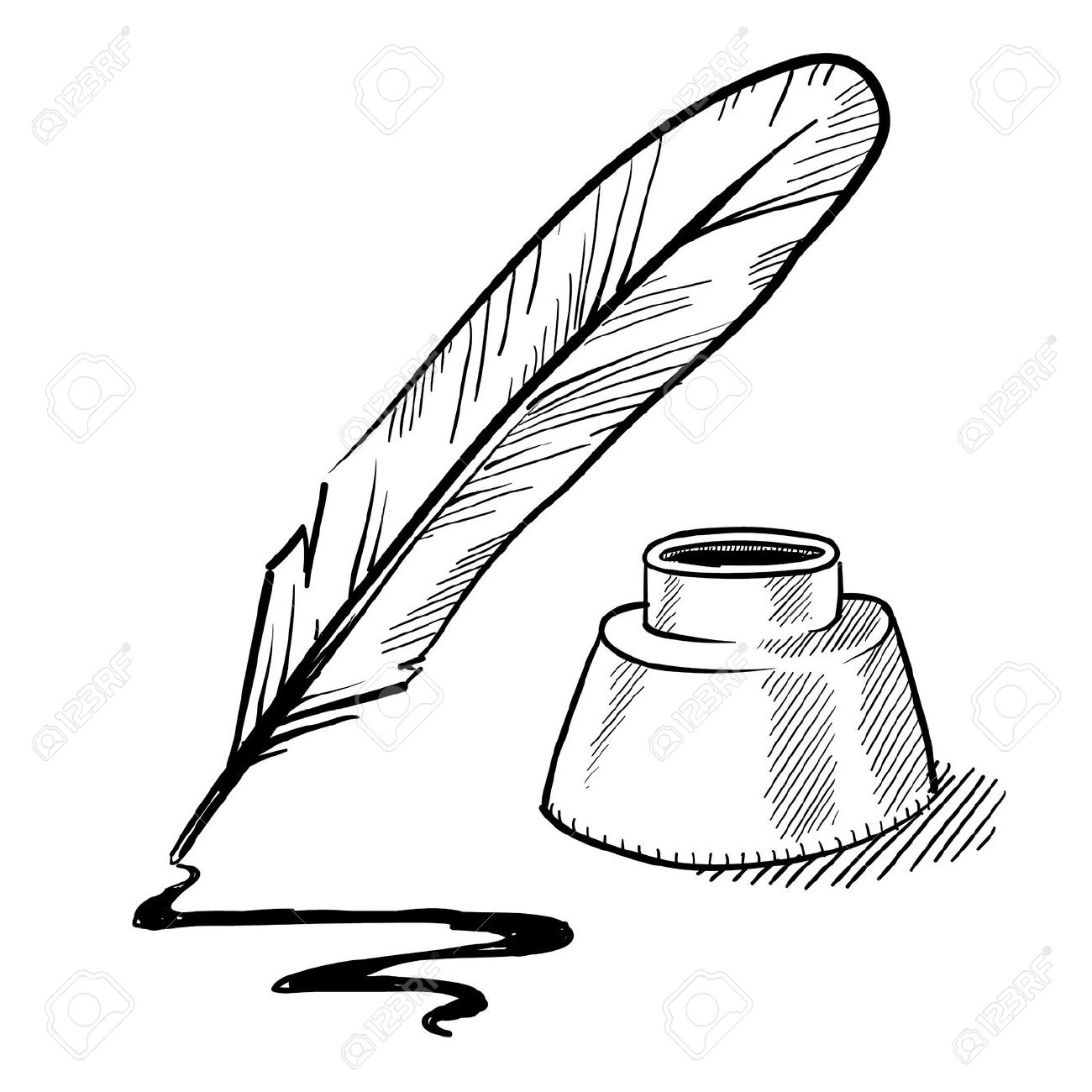 1300x1300 Quill Pencil Coloring Page
