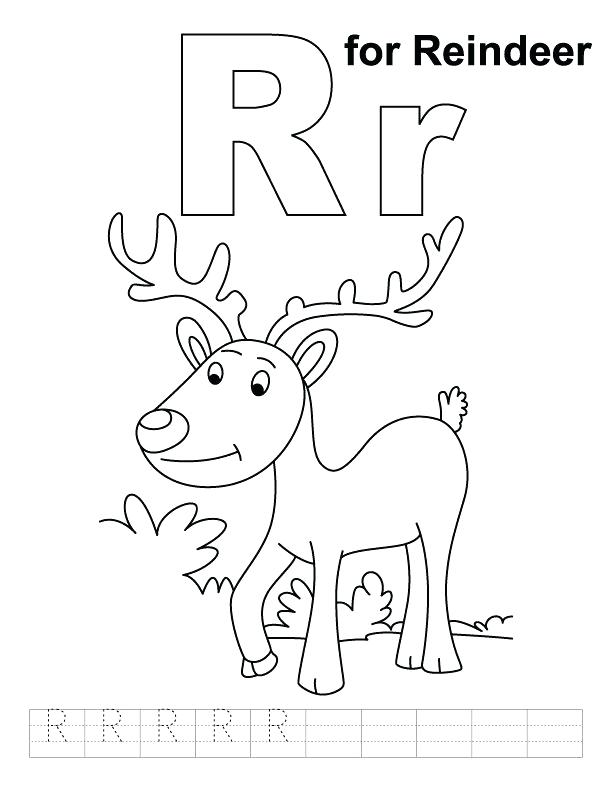 612x792 R For Reindeer Coloring Page With Handwriting Practice Girl Scouts