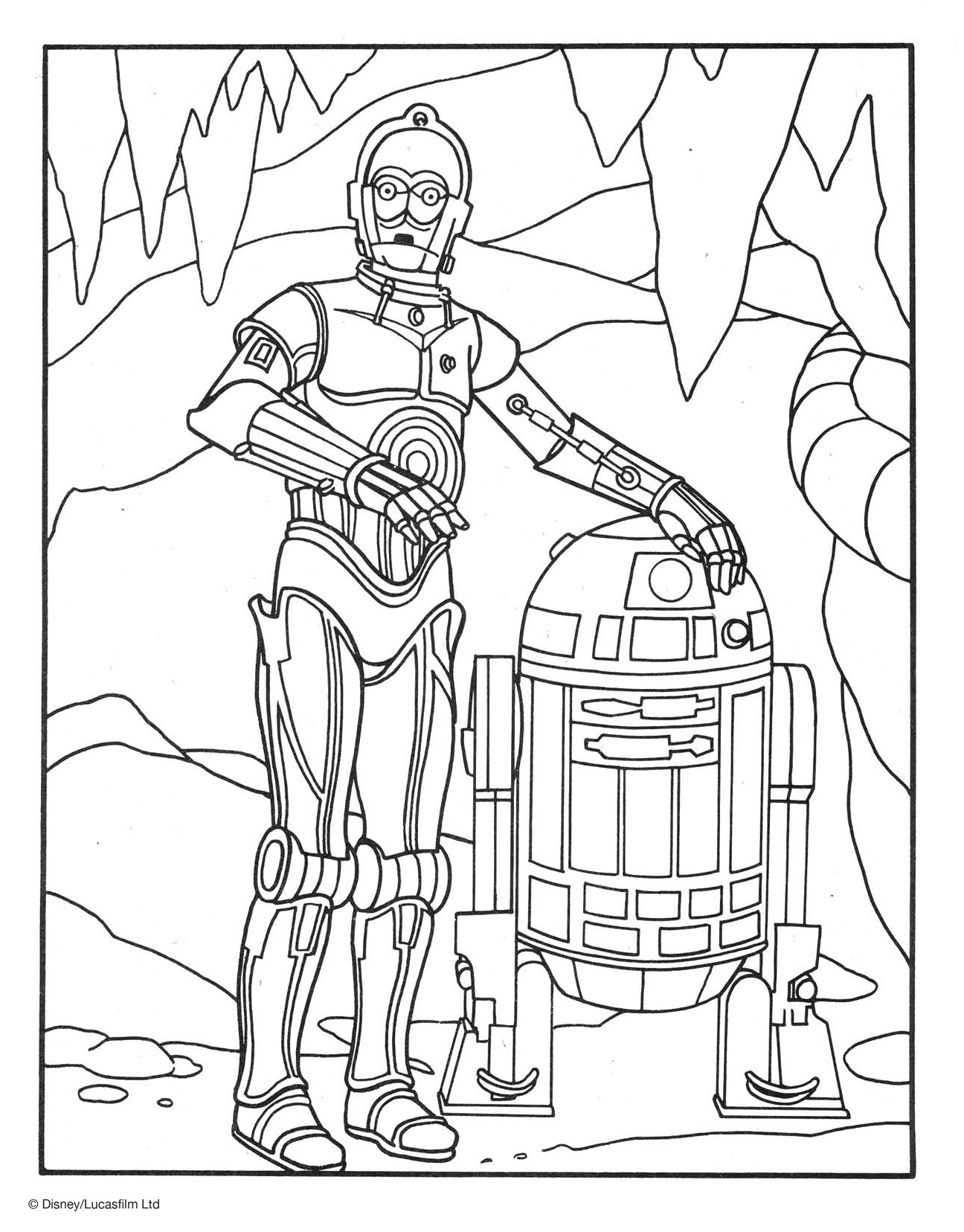 1296x1656 R2 D2 And C 3po Coloring Page Disney Family