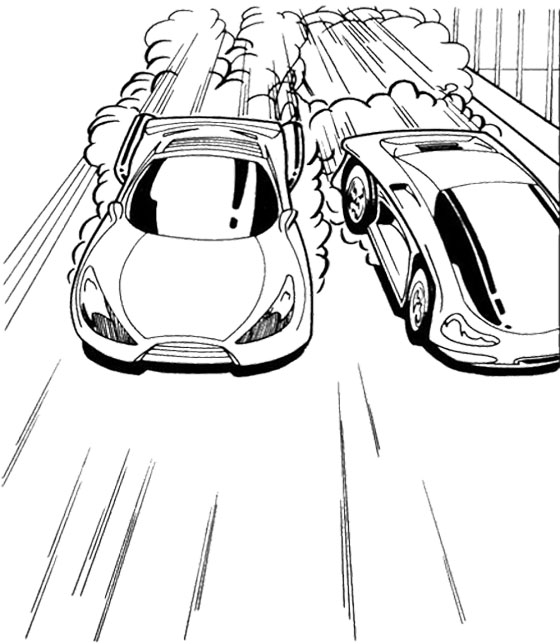 560x644 Track Race Two Car Hot Wheels Coloring Page Kids Coloring Pages