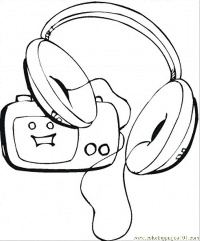 650x781 Loud Music On Radio Coloring Page