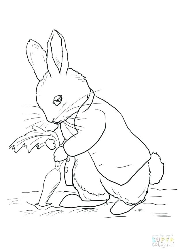 Peter Rabbit Walking At Radish Garden Coloring Page Coloring Sky 618x871 Peter Rabbit Walking At Radish Garden Coloring Page Coloring Sky