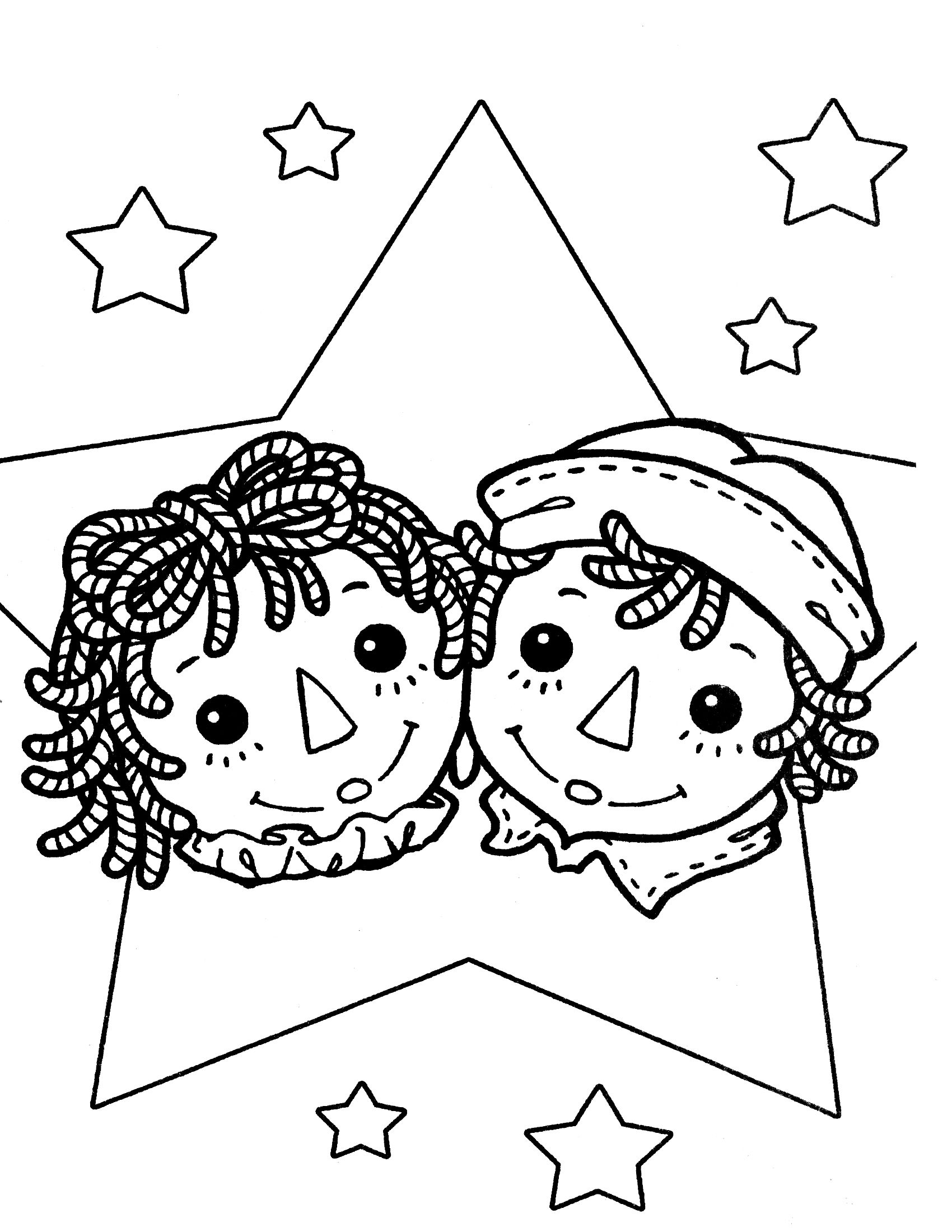 1700x2200 Raggedy Ann Coloring Pages Raggedy Ann Andy Coloring Page