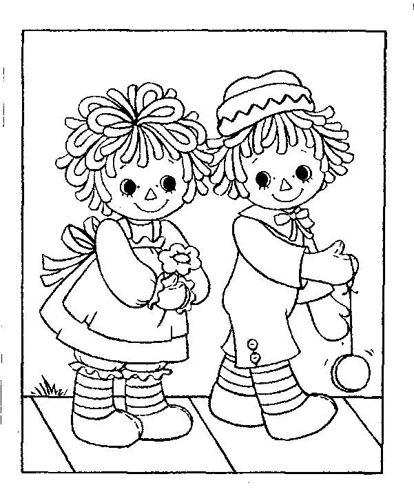 601x713 Raggedy Ann Tea Party Coloring Page Raggedy Ann And Andy