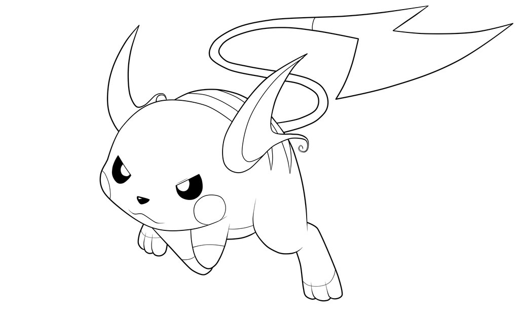 1024x636 Pokemon Raichu Coloring Pages