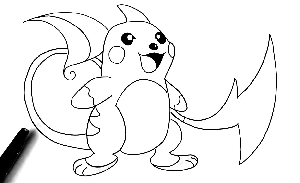 1225x746 Raichu Coloring Page Free Printable Pages Best