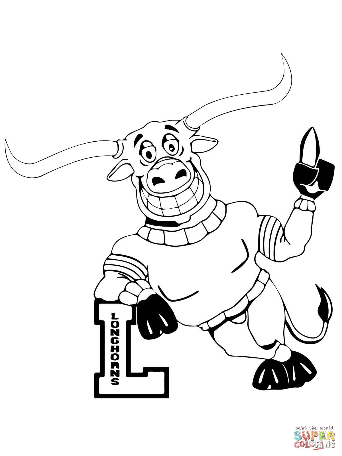 1200x1600 Ut Longhorn Mascot Coloring Page 16 Raiders Pages