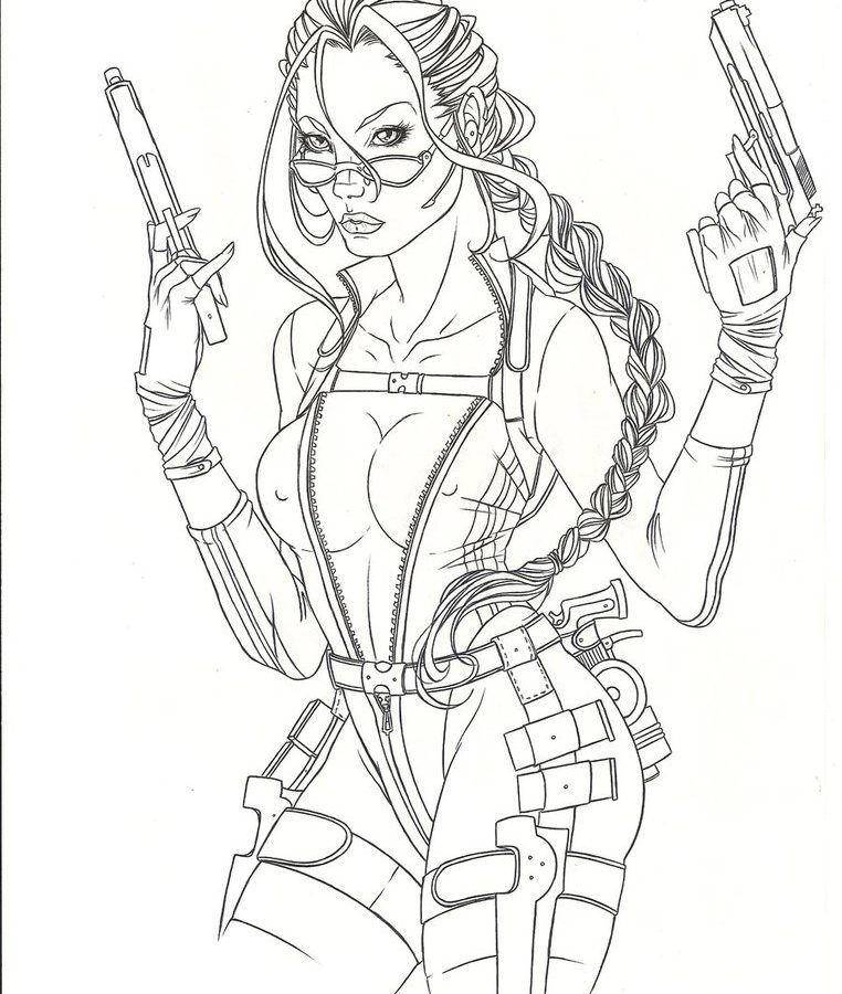 762x900 Coloring Page Lara Croft Free To Print Pages From Tomb Raider