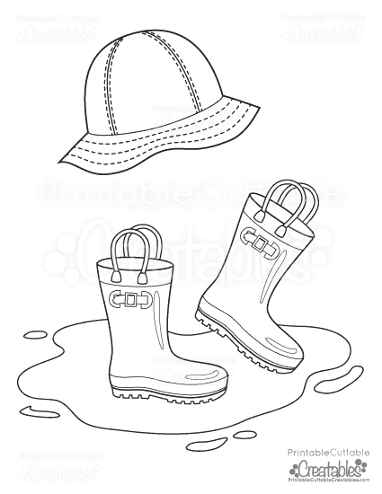 425x550 Rainboots Amp Rain Hat Free Printable Coloring Page Free Printable