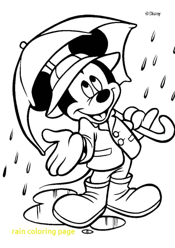Rain Coloring Page With Mickey Mouse In The Rain Coloring Pages 601x850 Rain Coloring Page With Mickey Mouse In The Rain Coloring Pages
