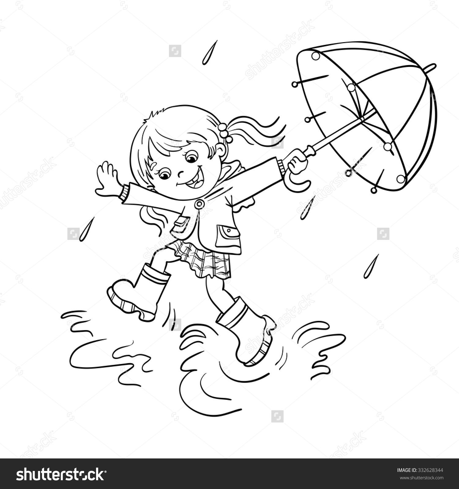 Playing In The Rain Coloring Pages Coloring Page Outline 1500x1600 Playing In The Rain Coloring Pages Coloring Page Outline