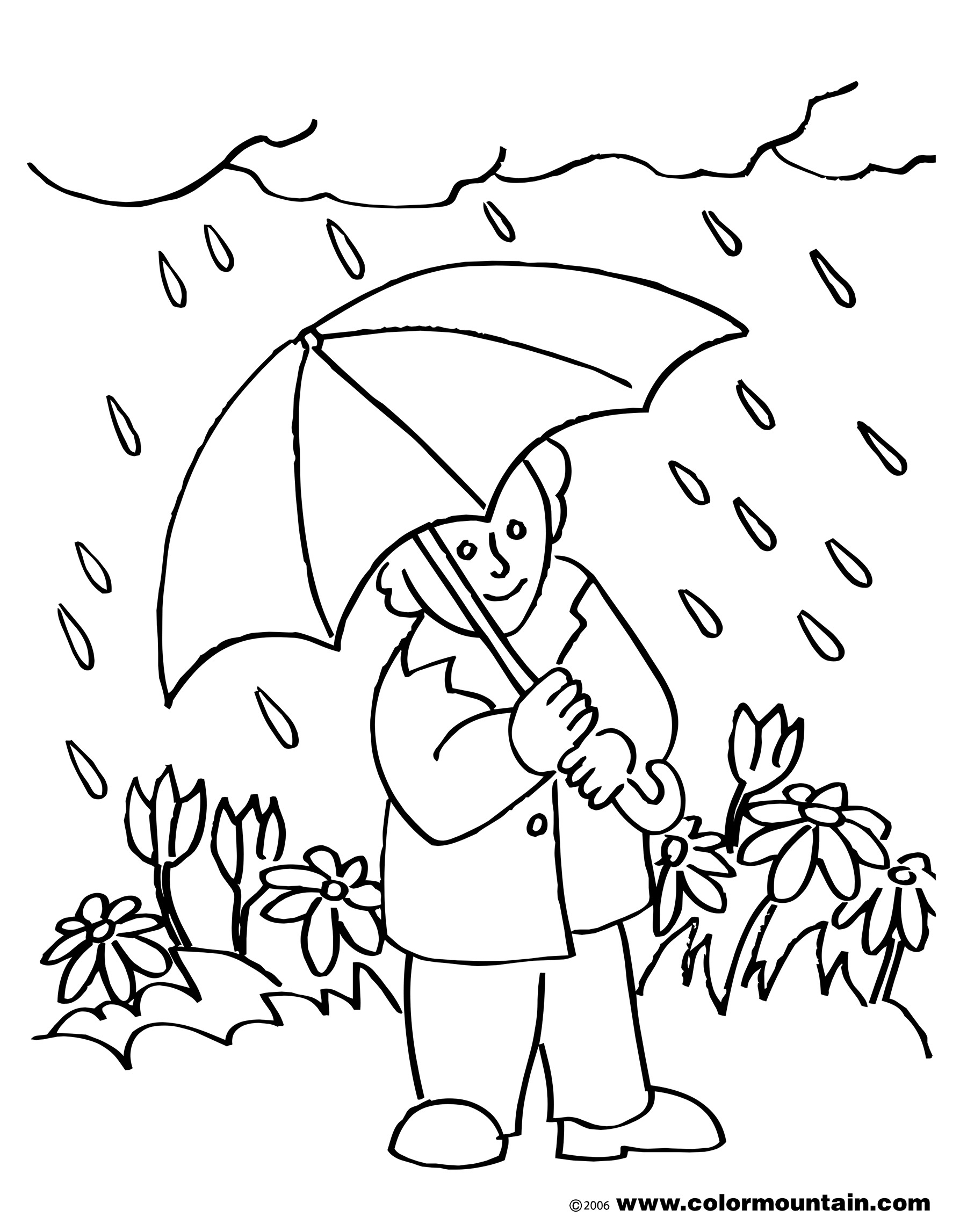 Rain Coloring Page 1800x2294 Rain Coloring Page