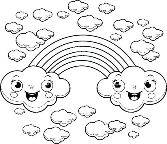 579x500 Coloring Pages ~ Cloud Coloring Page Pages Raindrop 9 Cloud