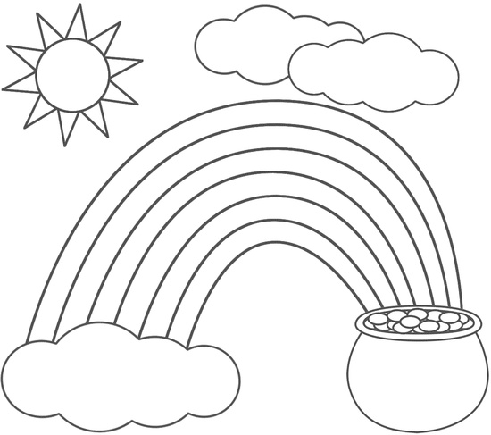 Pot Of Gold Coloring Page Printable Rainbow And Pot Of Gold 550x487 Pot Of Gold Coloring Page Printable Rainbow And Pot Of Gold