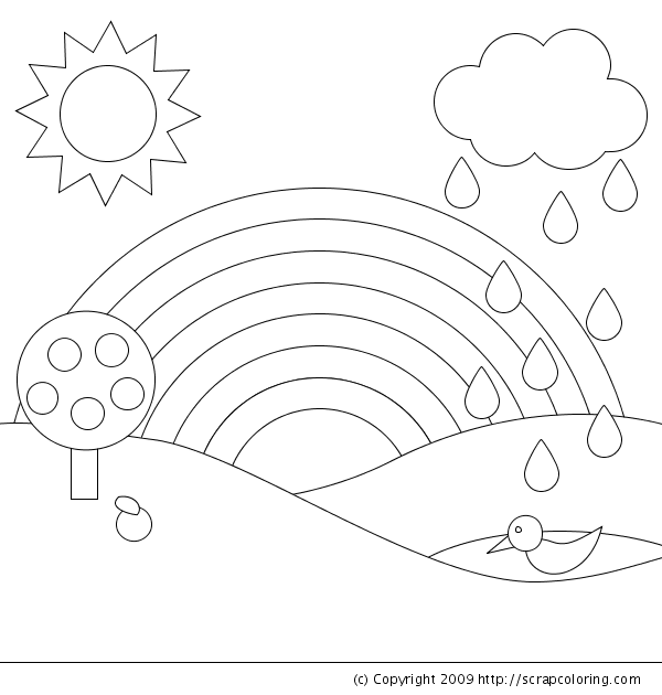 Rainbow Coloring Page 600x630 Rainbow Coloring Page