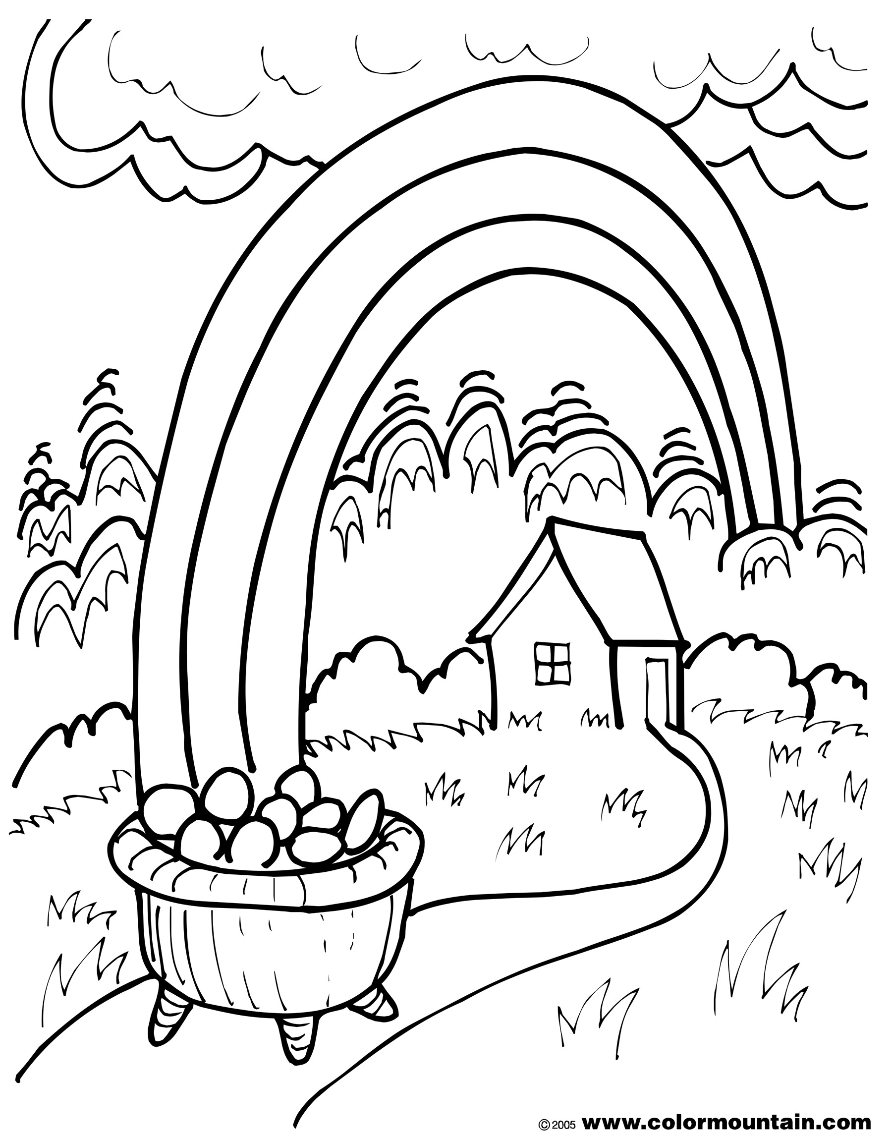 Preschool Rainbow Coloring Page Coloring Pages