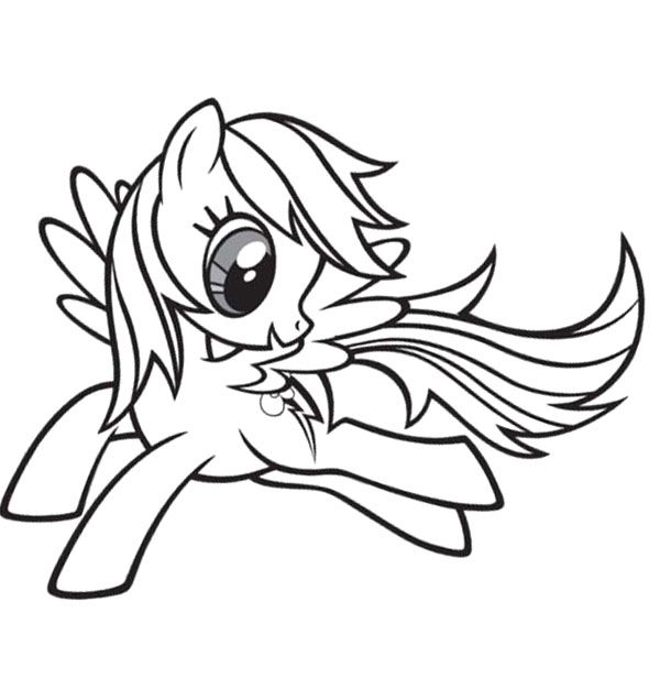 Baby Rainbow Dash Coloring Page My Little Pony 600x636 Baby Rainbow Dash Coloring Page My Little Pony