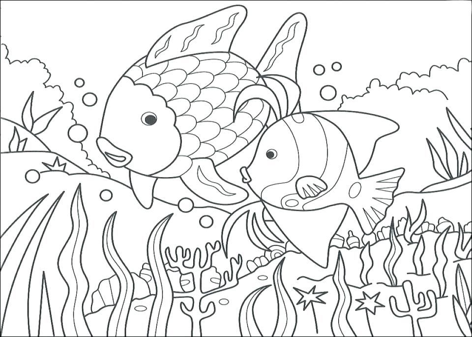 960x685 Fish Coloring Pages Fish Coloring Page The Rainbow Fish Coloring