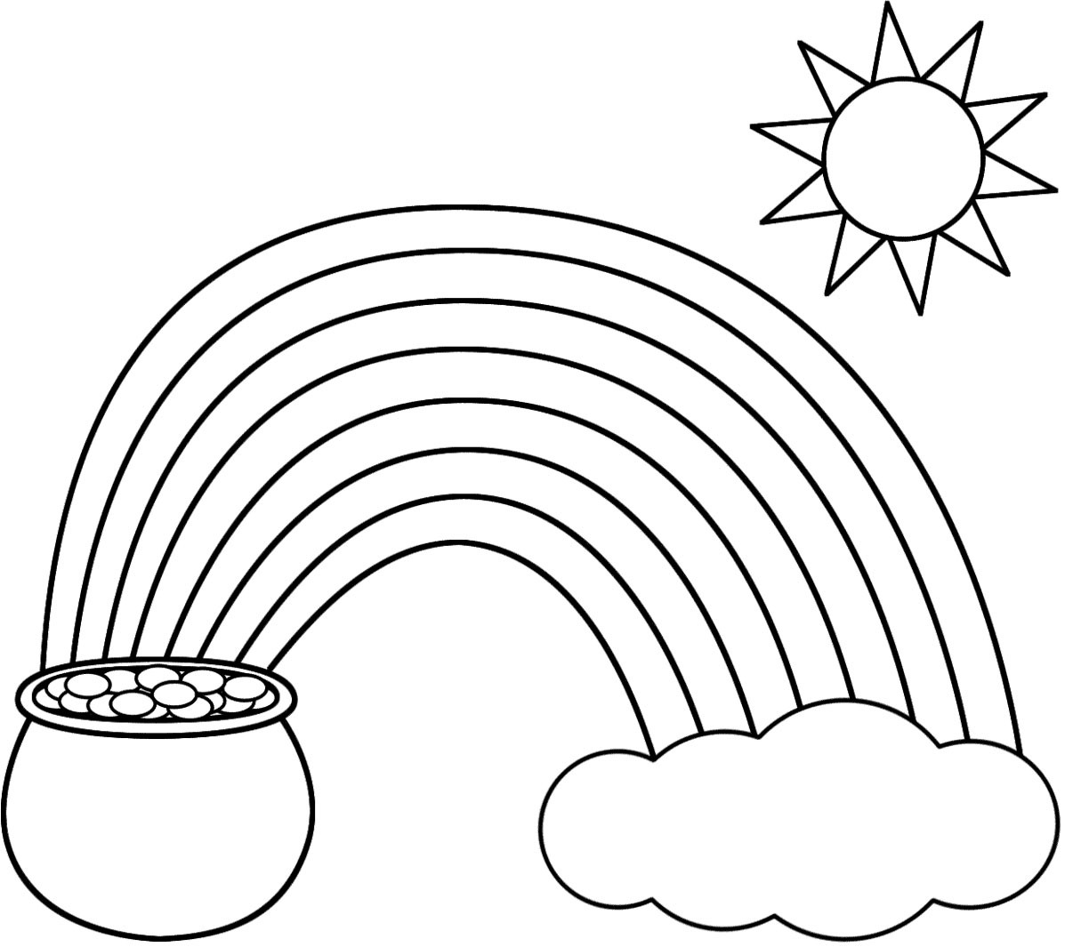 Pot Of Gold Coloring Page Printable 1224x1065 Pot Of Gold Coloring Page Printable