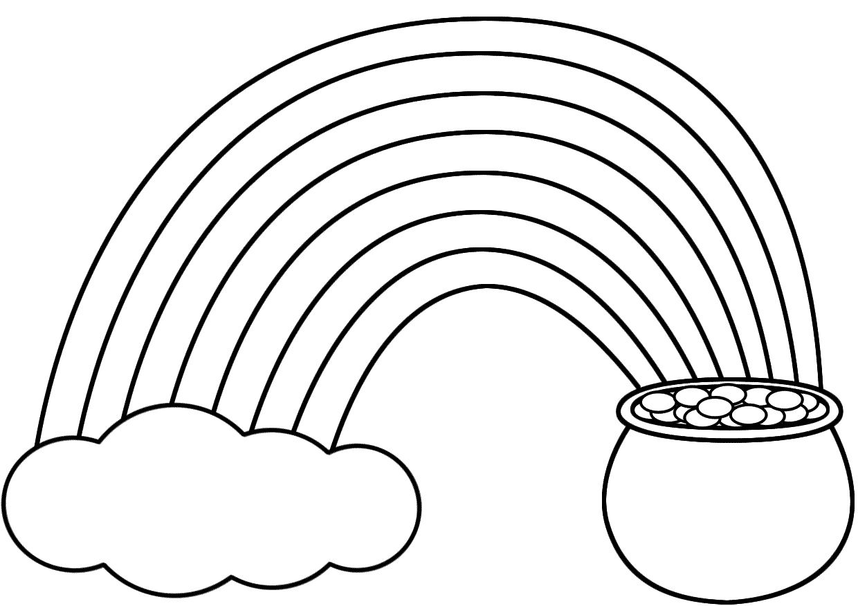 Pot Of Gold Coloring Pages 1240x877 Pot Of Gold Coloring Pages