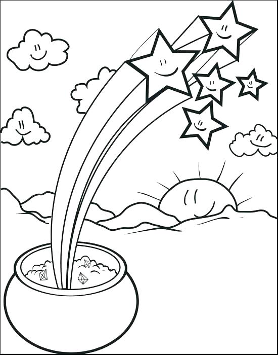 Rainbow With Pot Of Gold Coloring Page at GetColorings.com | Free