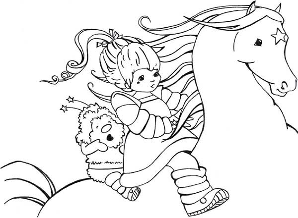 600x440 Rainbow Brite And Twink Ride Beautiful Starlite Coloring Page