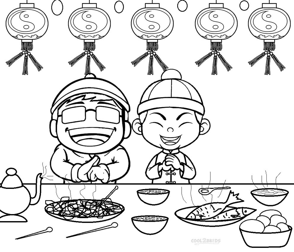 992x850 Chinese New Year Coloring Pages For Kids In 2