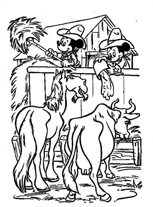 518x701 Mickey And Minnie Working At Their Ranch As Good Cowboy Farmer