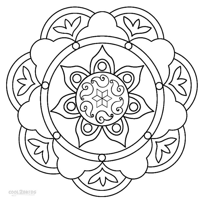850x850 Printable Rangoli Coloring Pages For Kids Cool2bkids Yuvarlak