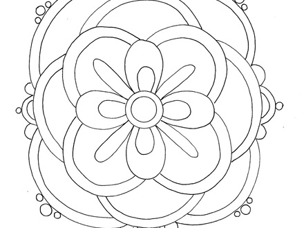 440x330 Rangoli With Peacock Coloring Page Free Printable, Rangoli Designs