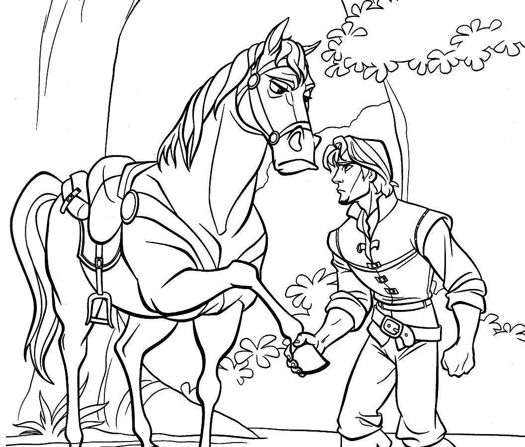 Rapunzel And Flynn Coloring Pages at GetColorings.com | Free printable ...