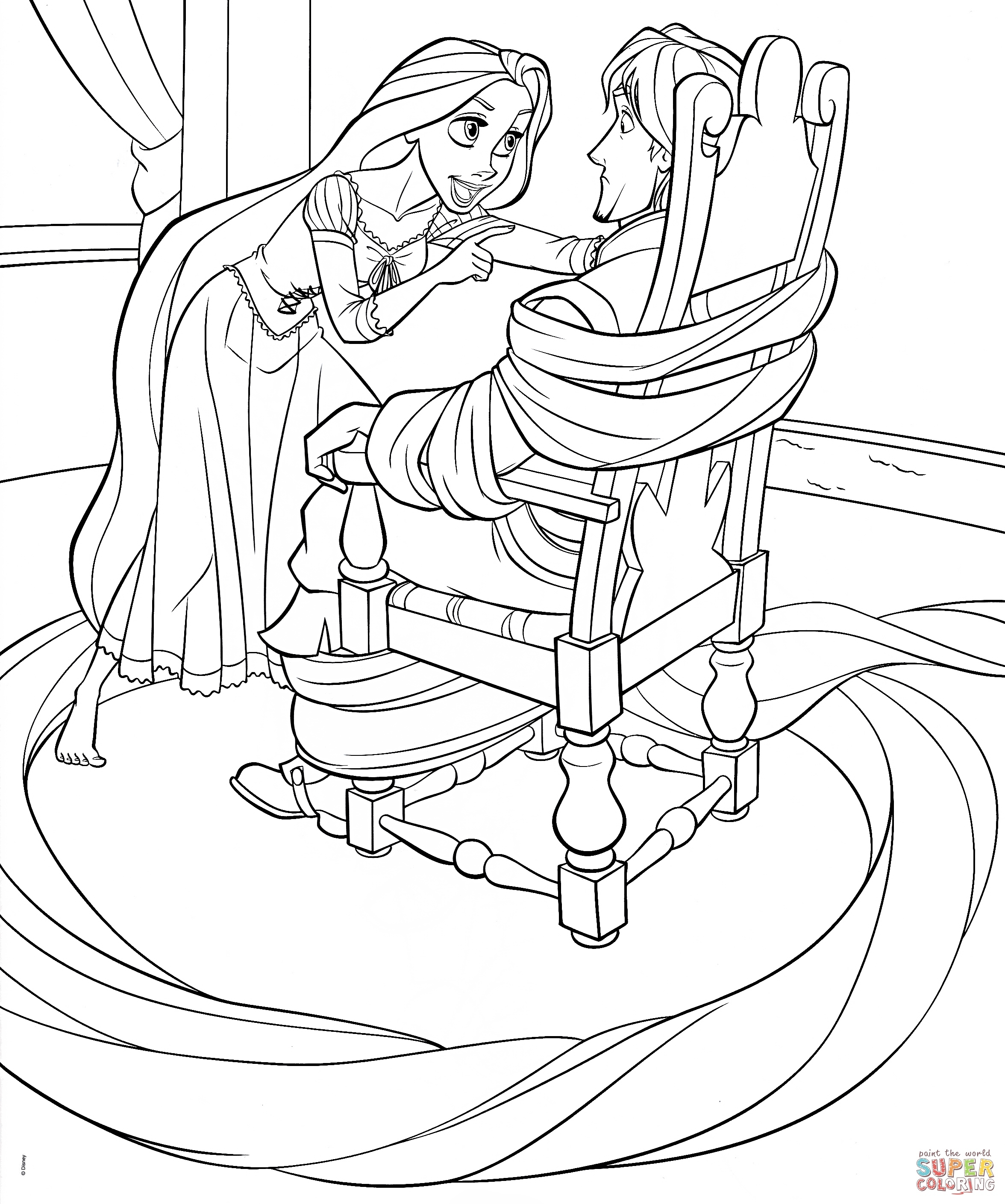 Disney Princess Rapunzel And Flynn Coloring Pages 2352x2818 Disney Princess Rapunzel And Flynn Coloring Pages