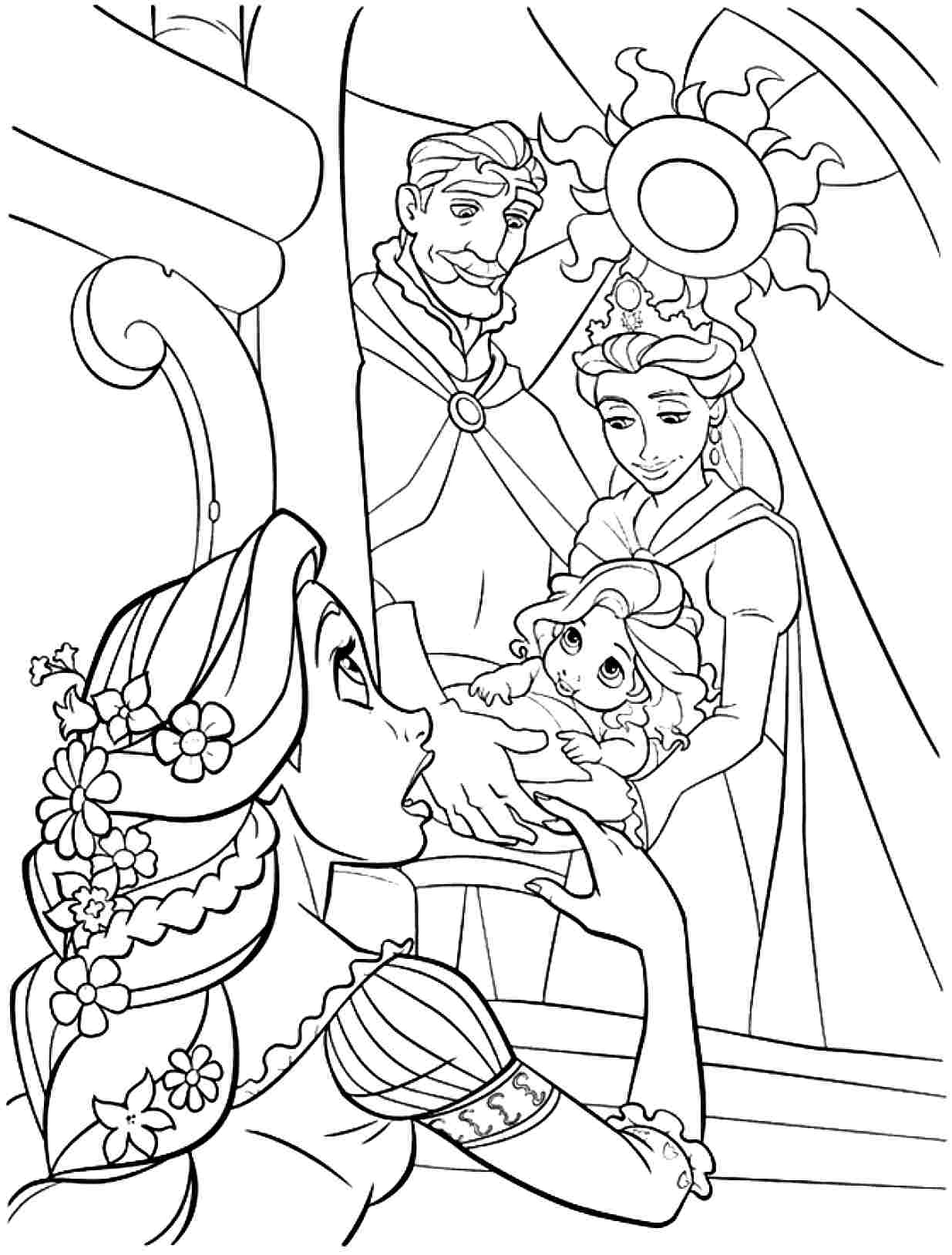 Tangled Baby Rapunzel Coloring Page 1235x1628 Tangled Baby Rapunzel Coloring Page