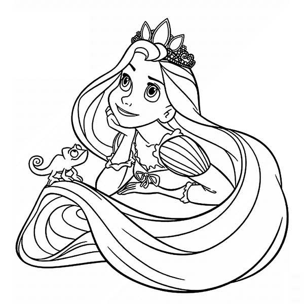Princess Rapunzel Coloring Pages 600x600 Princess Rapunzel Coloring Pages
