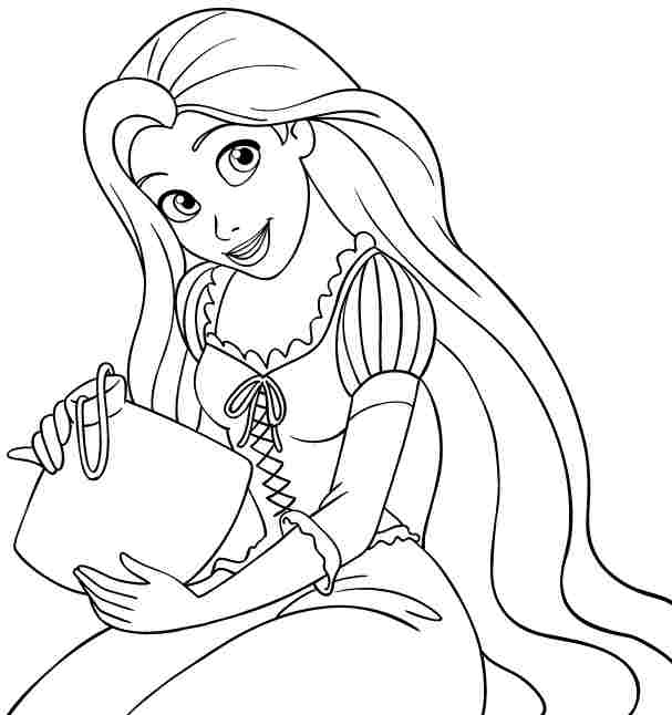 Disney Princess Rapunzel Coloring Pages Printable 607x646 Disney Princess Rapunzel Coloring Pages Printable