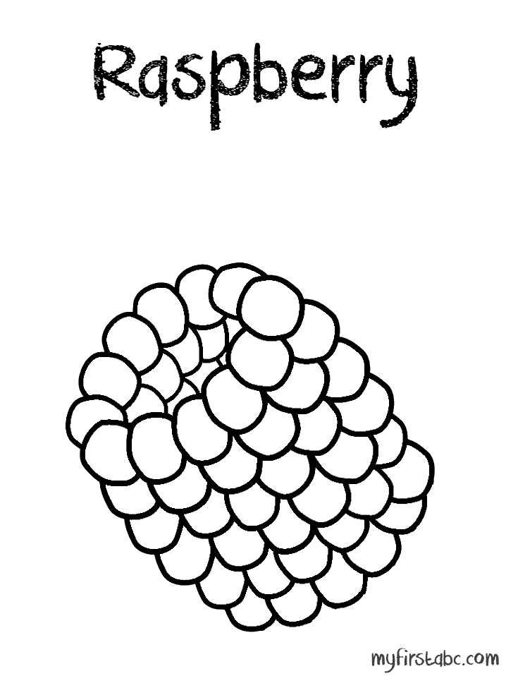 718x958 Raspberry Coloring Page