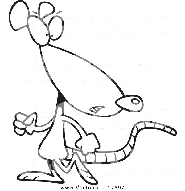 600x620 Rat Coloring Page Vector Of A Cartoon Rat Looking Back Coloring