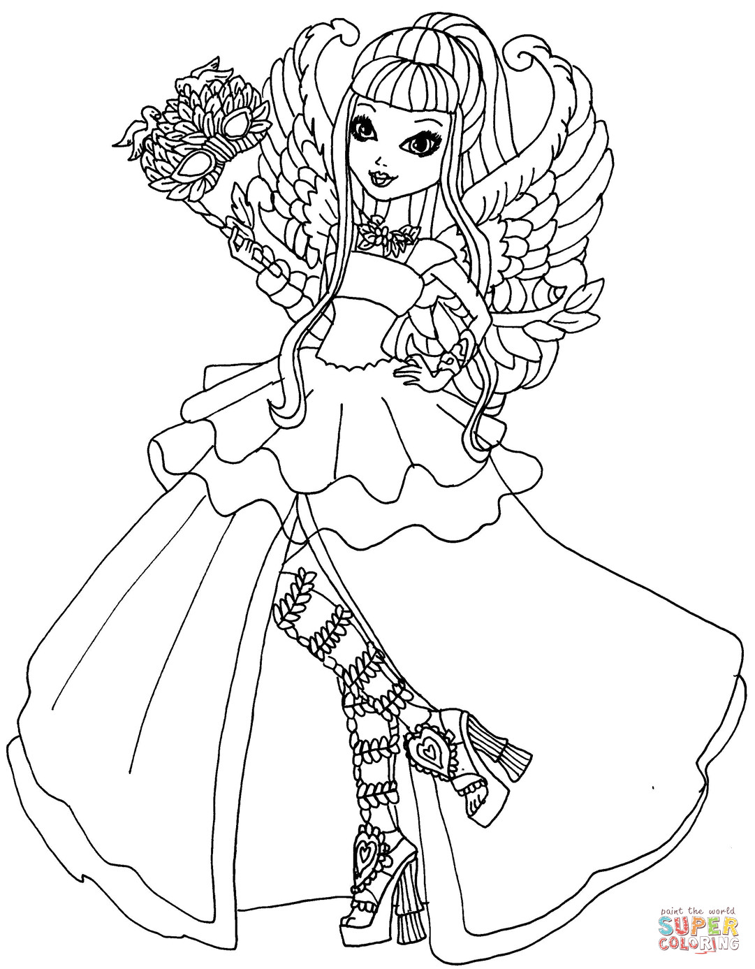 1081x1387 Ever After High Coloring Pages Raven Learnfree Me Outstanding Acpra
