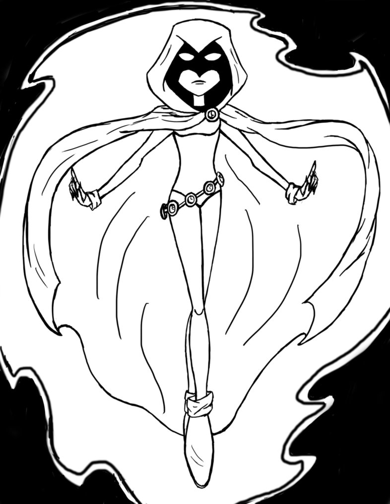 Teen Titans Raven Line Art By Maygirl96 786x1017 Teen Titans Raven Line Art By Maygirl96