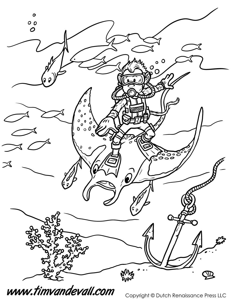 927x1200 Manta Ray Monkey Coloring Page.jpg 2