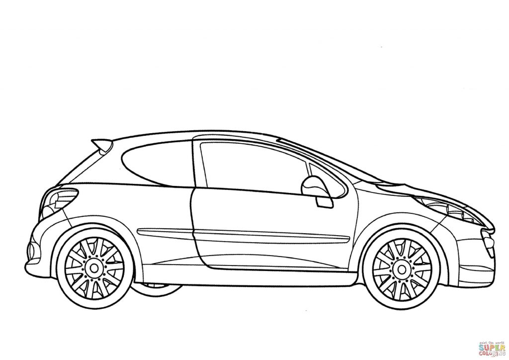 Peugeot 207 Rc Car Coloring Page 1024x724 Peugeot 207 Rc Car Coloring Page